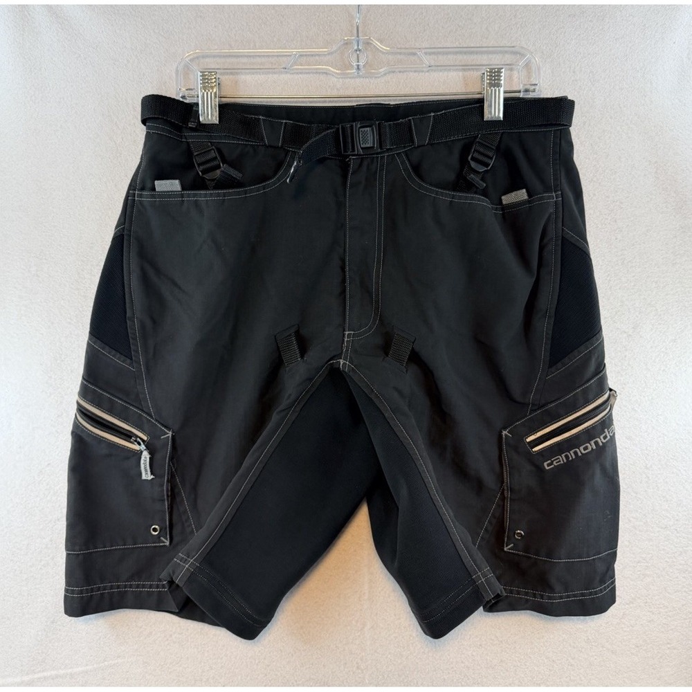 CANNONDALE Men's Cycling Shorts SIZE: M Black Mountain Bike Commuter with Belt